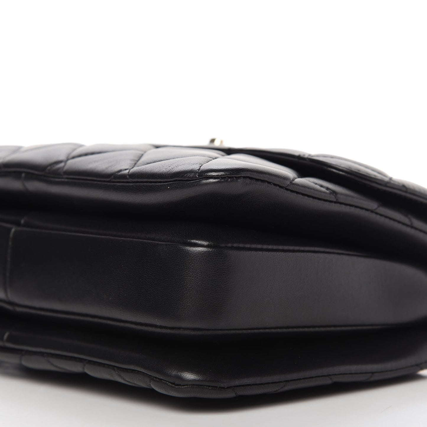 Lambskin Quilted Small Trendy CC Dual Handle Flap Bag Black