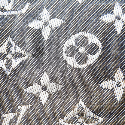 Louis Vuitton Wool Silk Monogram Denim Shawl Black 7 of 7
