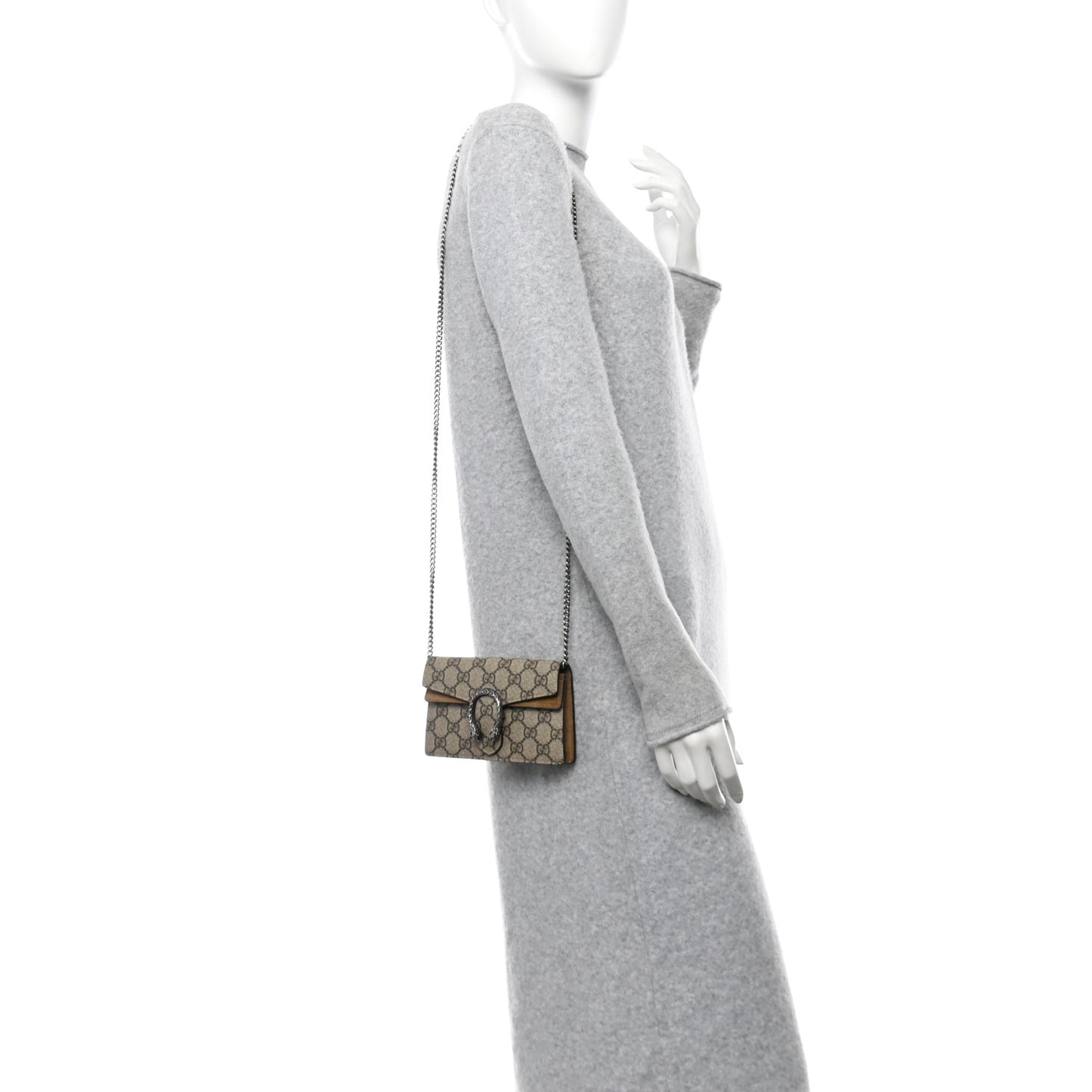 GG Supreme Monogram Super Mini Dionysus Shoulder Bag Taupe