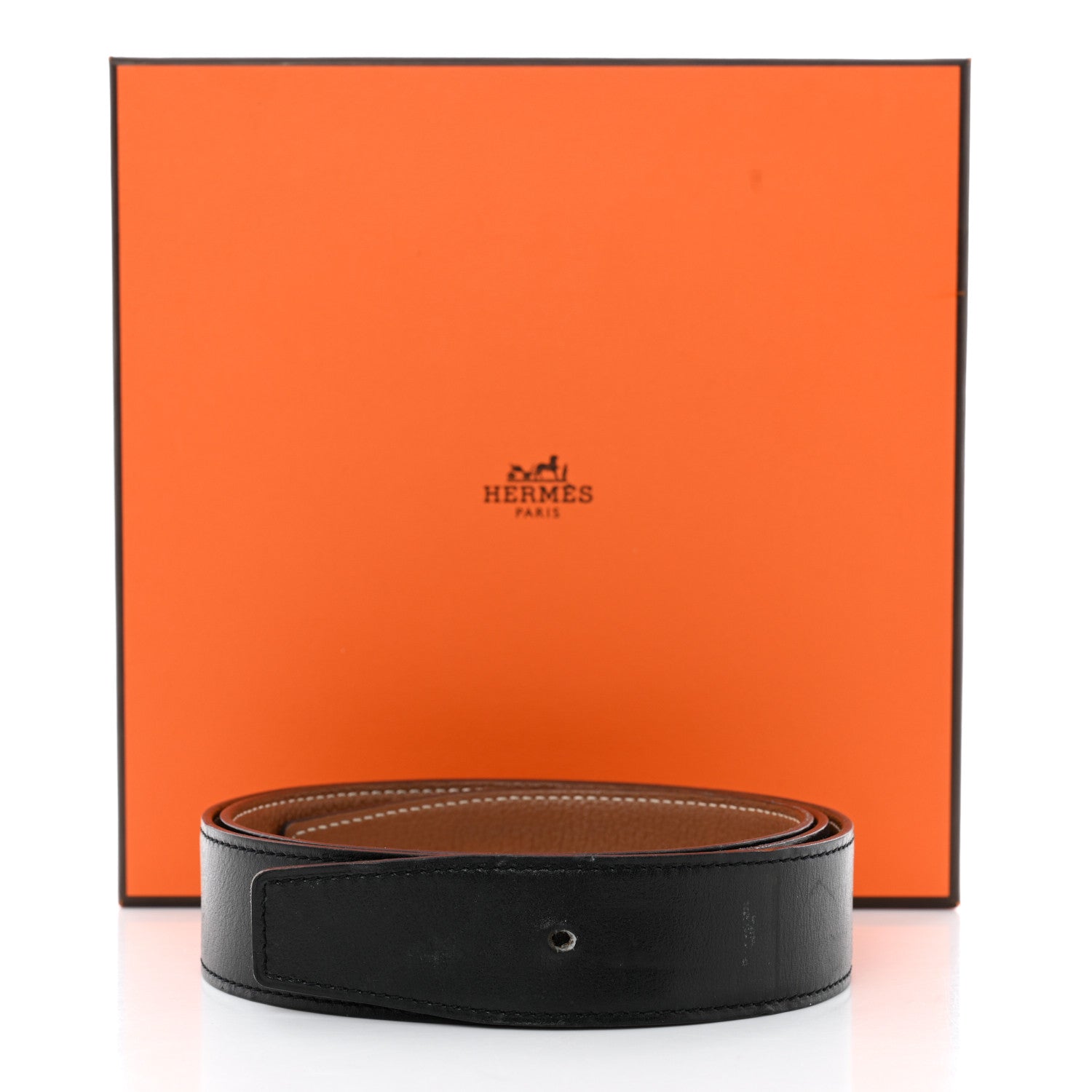Hermes Box Togo 32mm Belt Strap 90 Black Gold 12 of 12