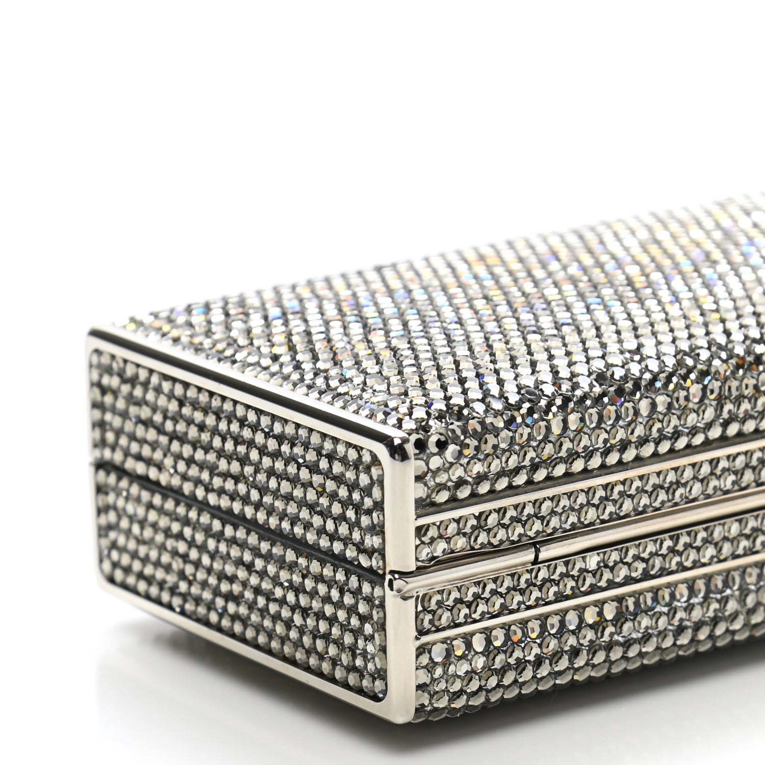 Judith Leiber Swarovski Crystal Minaudiere Clutch Silver 6 of 7