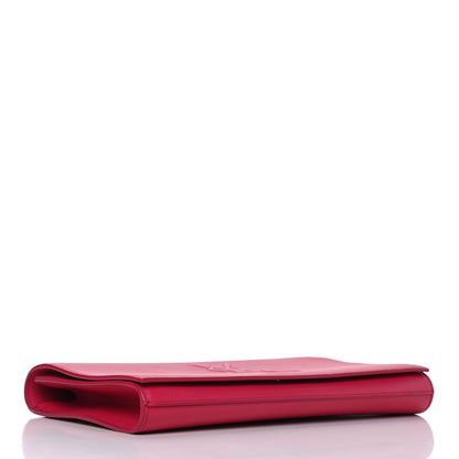 Saint Laurent Calfskin Monogram Large Belle De Jour Clutch Lipstick Fuchsia 4 of 8
