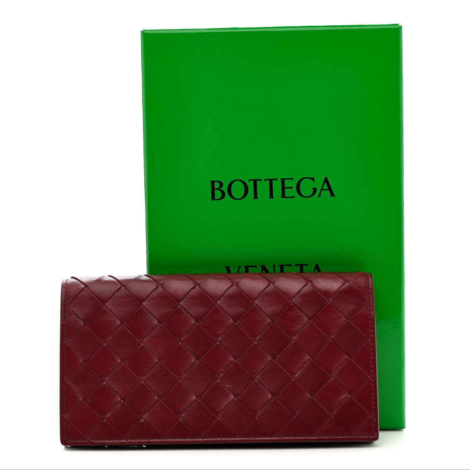 Bottega Veneta Nappa Intrecciato Flap Wallet Bordeaux 10 of 10