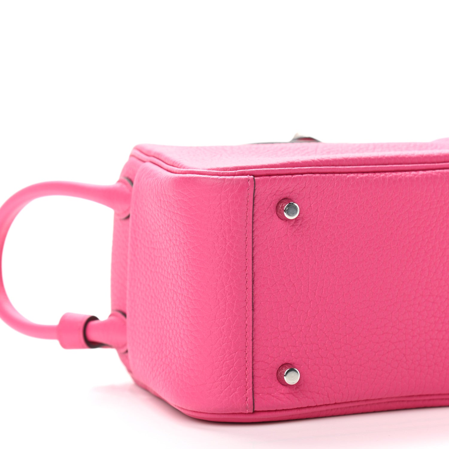 Hermes Taurillon Clemence Mini Lindy 20 Rose Shocking 8 of 10