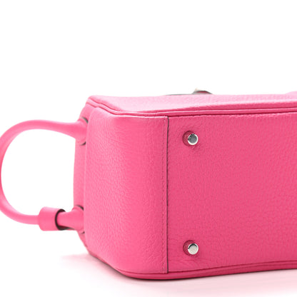 Hermes Taurillon Clemence Mini Lindy 20 Rose Shocking 8 of 10