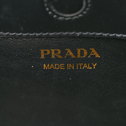 Prada City Calfskin Medium Metal Triangle Logo Bag Black 6 of 10