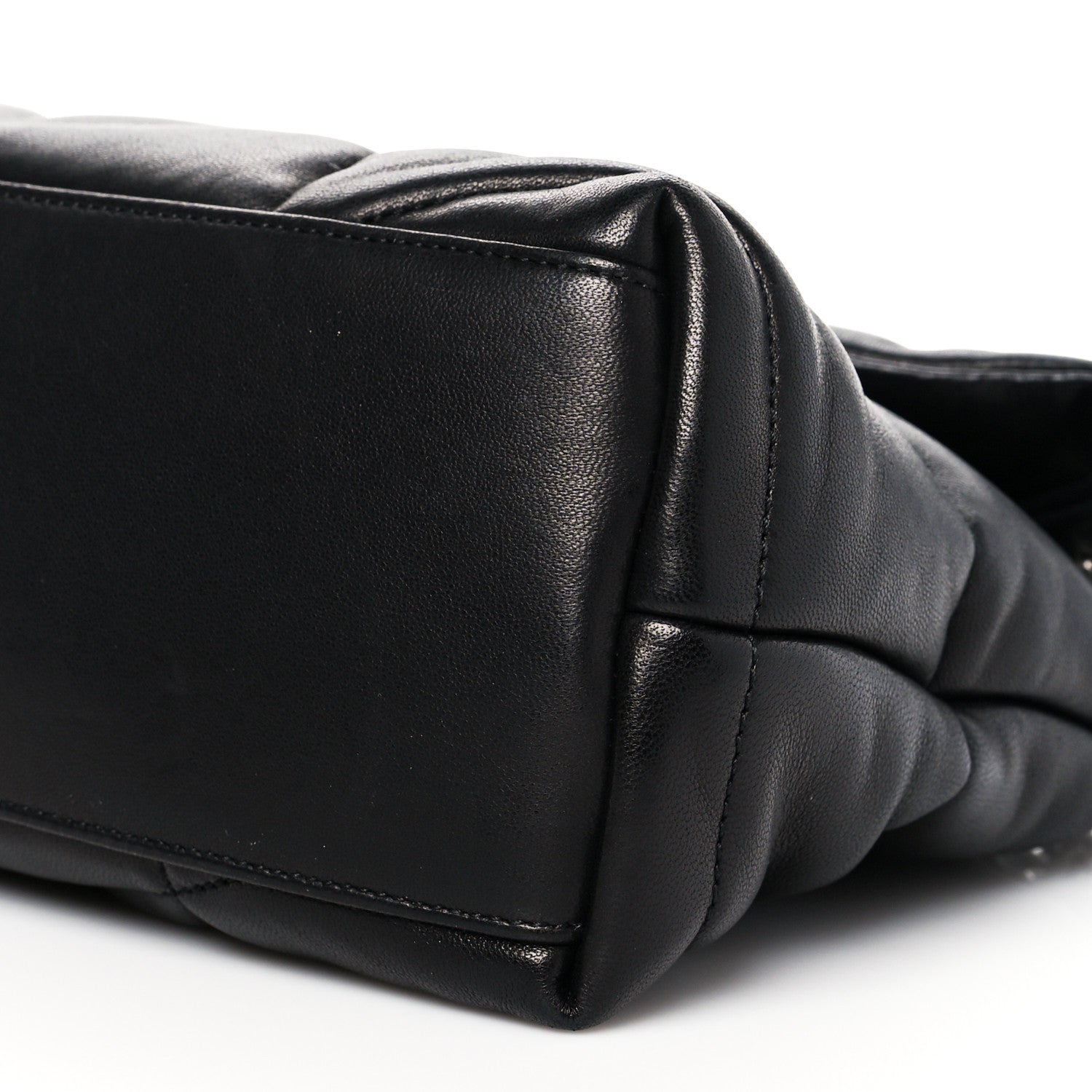 Saint Laurent Lambskin Quilted Small Loulou Puffer Monogram Chain Satchel Black 10 of 12