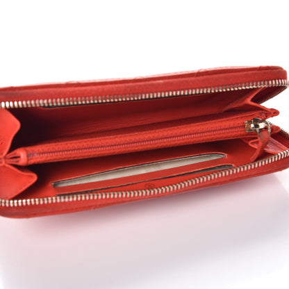 Chanel Lambskin Quilted Small Zip Around Wallet Red 5 of 14