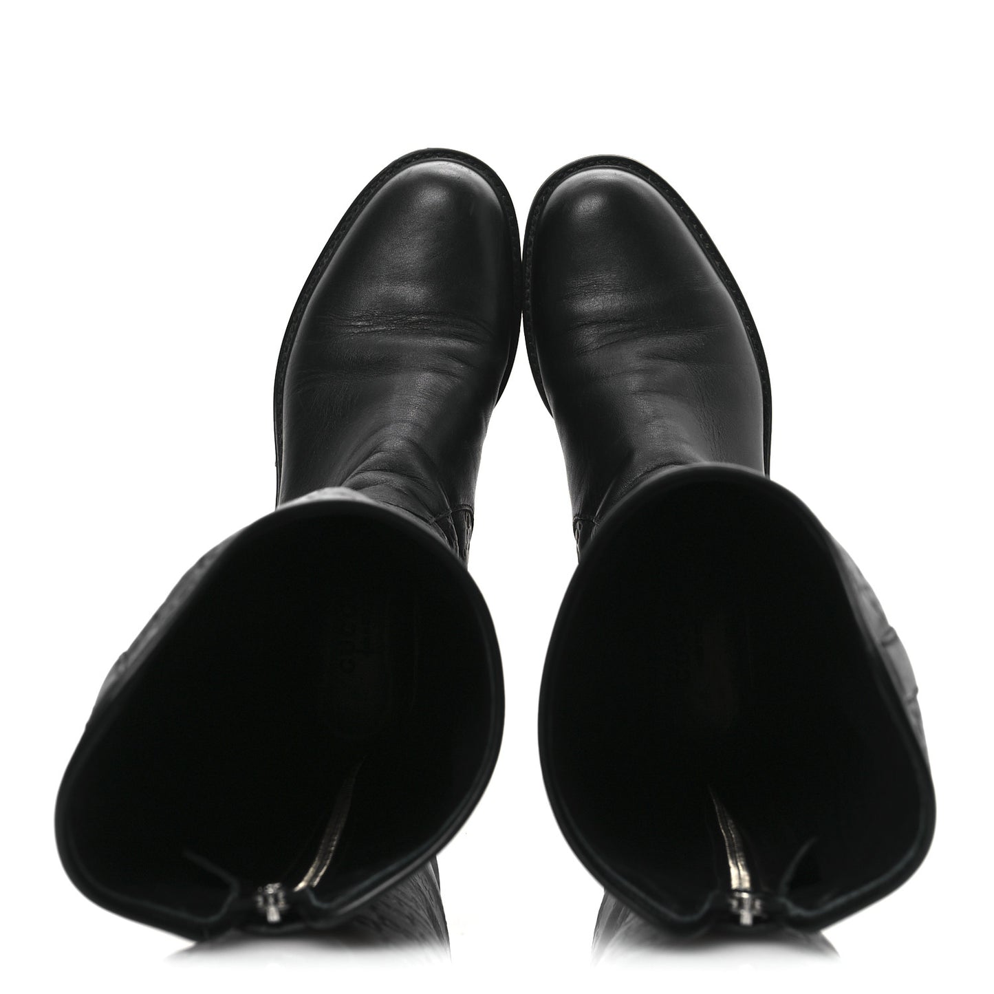 Guccissima Calfskin Miro Soft Knee High Riding Boots 35.5 Black