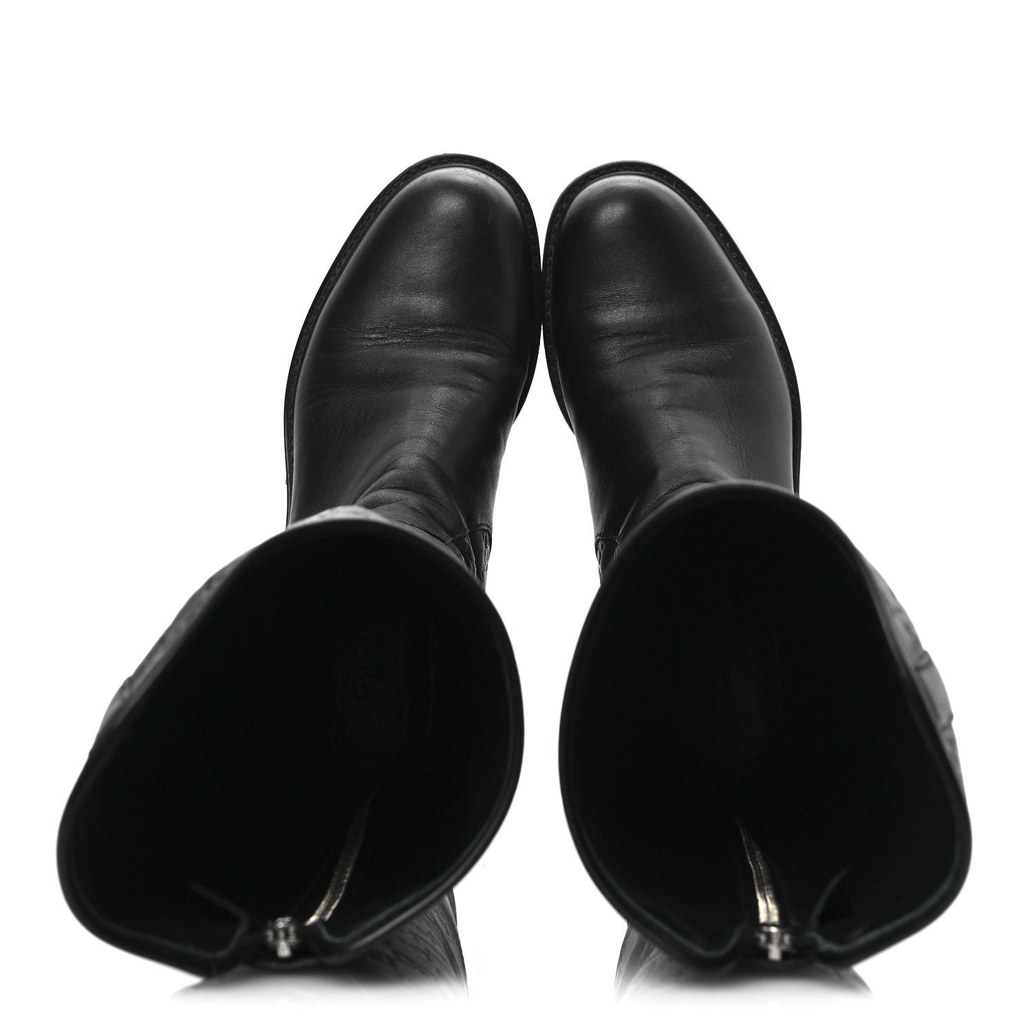 Gucci Guccissima Calfskin Miro Soft Knee High Riding Boots 35.5 Black 2 of 10