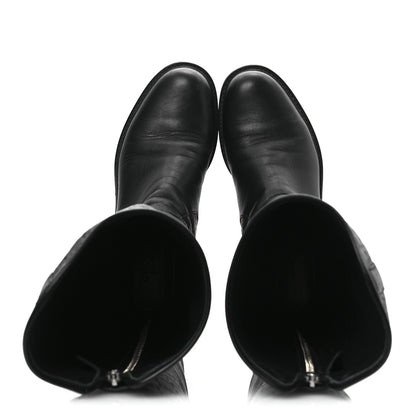 Gucci Guccissima Calfskin Miro Soft Knee High Riding Boots 35.5 Black 2 of 10