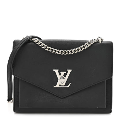 Louis Vuitton Soft Calfskin Mylockme Chain Bag BB Black 1 of 12