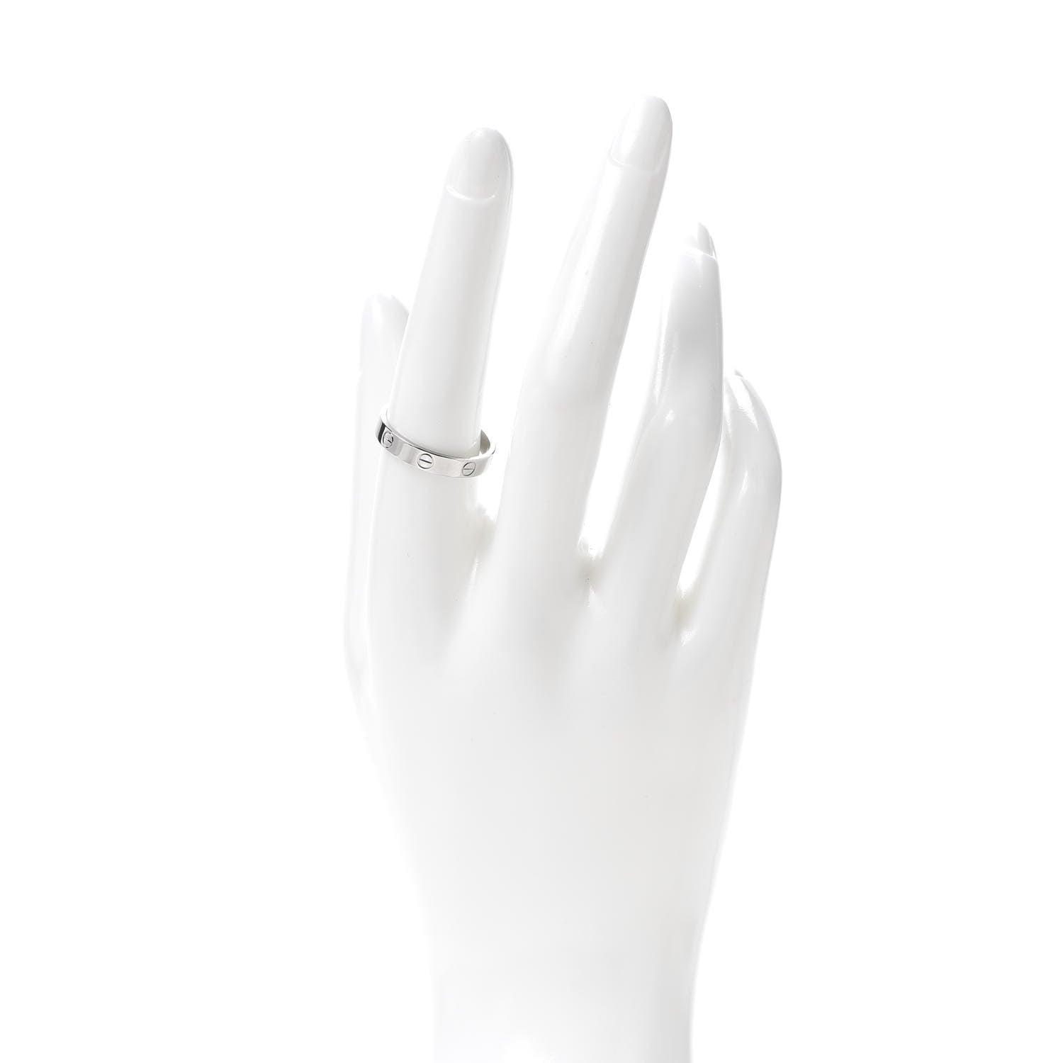 Cartier 18K White Gold 3.5mm LOVE Wedding Band Ring 58 8.25 2 of 4