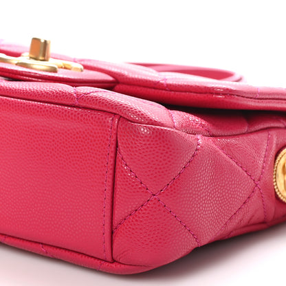 Chanel Caviar Quilted Mini Twist Your Buttons Flap Fuchsia 10 of 11