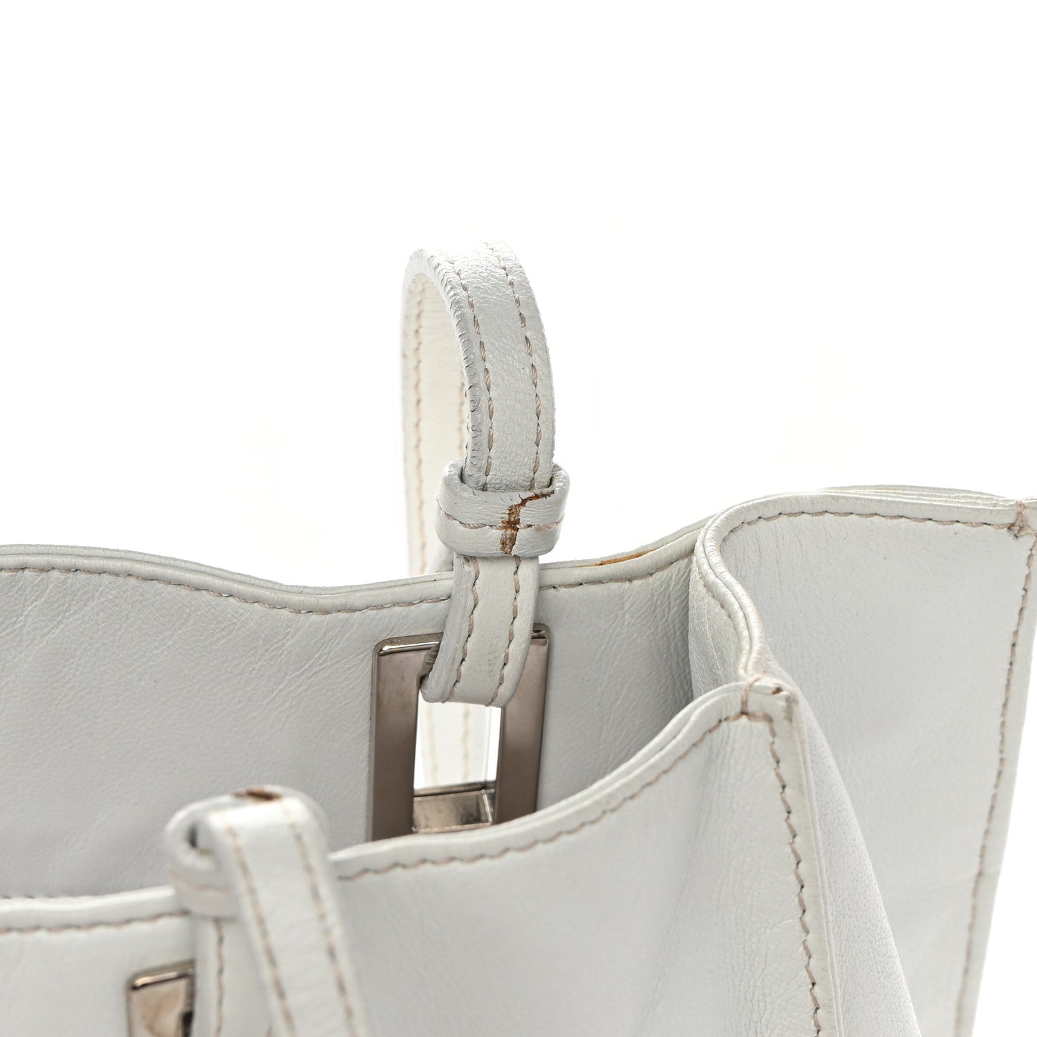 Prada Soft Calfskin Tote White 20 of 21