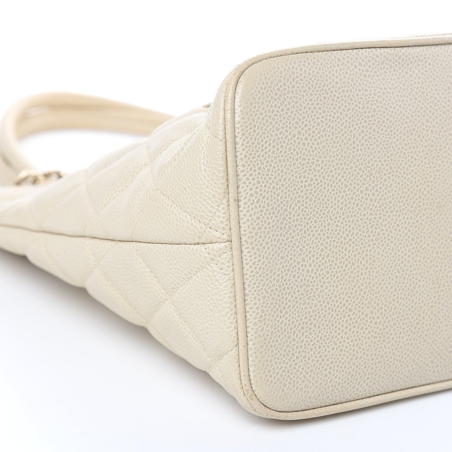 Caviar Quilted Medallion Tote Light Beige