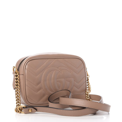 Gucci Calfskin Matelasse Mini GG Marmont Chain Shoulder Bag Porcelain Rose 3 of 11