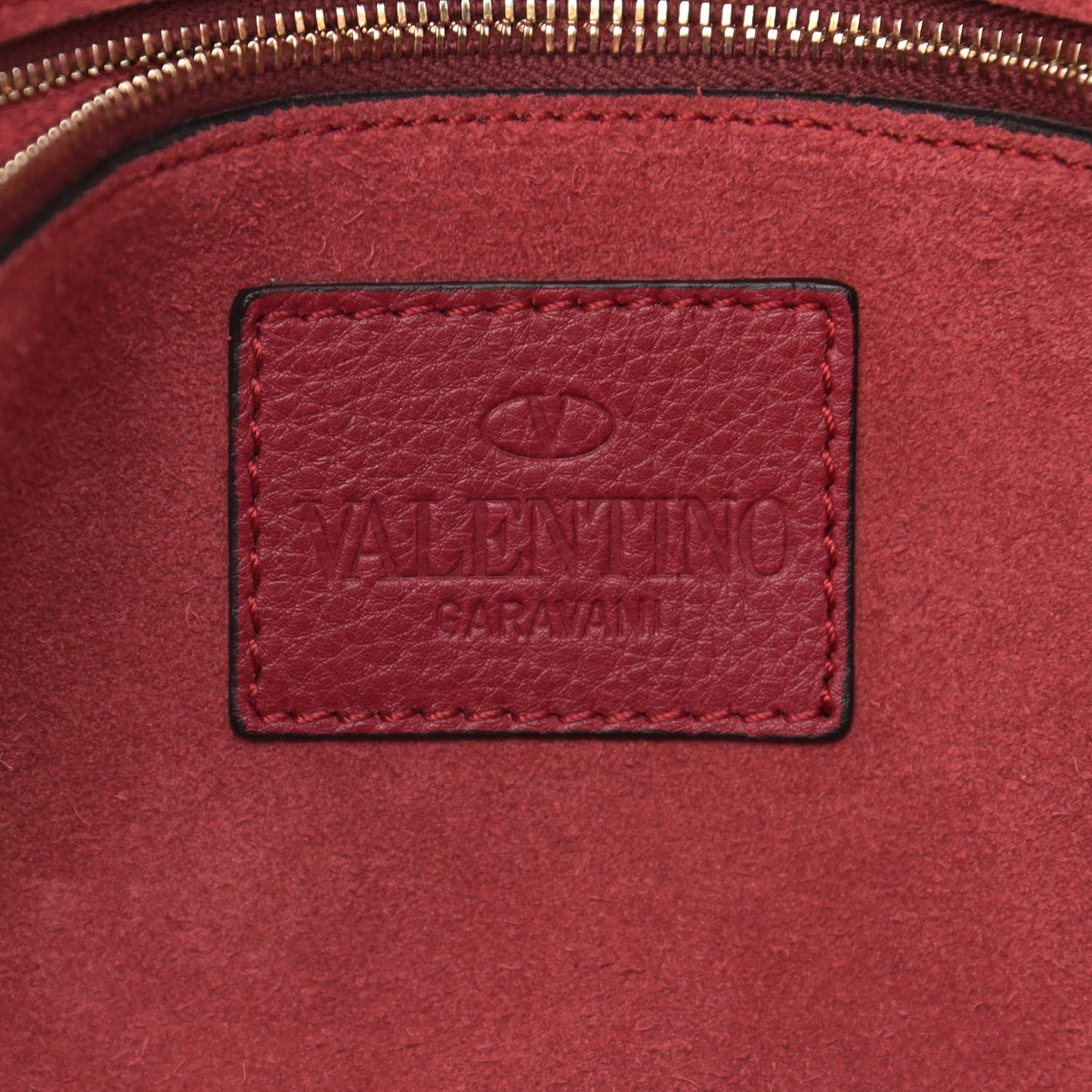 Pebbled Calfskin Rockstud Shoulder Bag Red