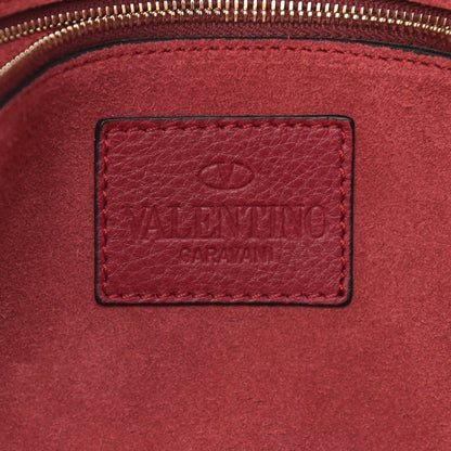 Valentino Garavani Pebbled Calfskin Rockstud Shoulder Bag Red 6 of 10