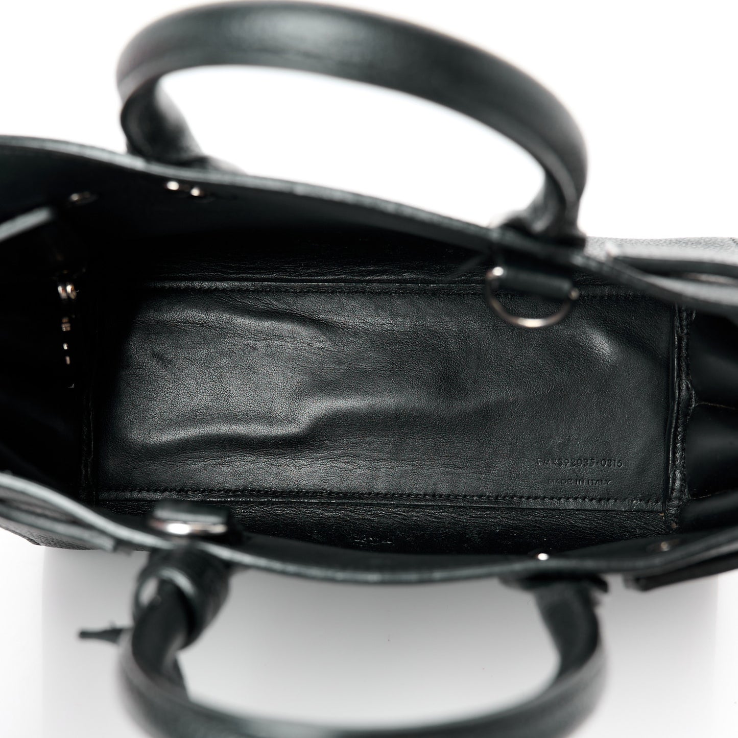 Grained Calfskin Nano Sac De Jour Black