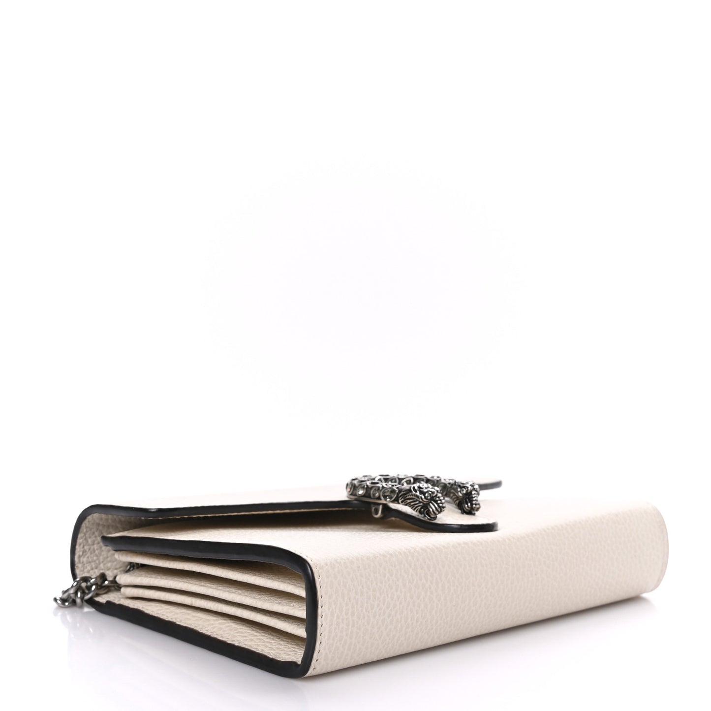 Dollar Calfskin Mini Dionysus Chain Wallet Mystic White