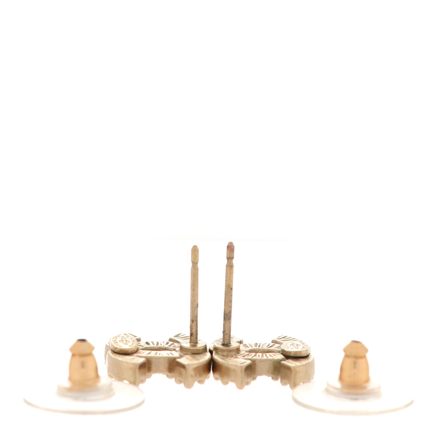 Chanel Crystal CC Earrings Gold 3 of 4