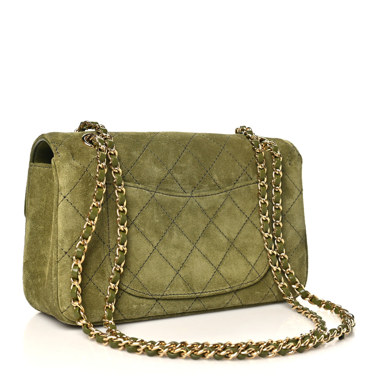 Chanel Suede Calfskin Mini Souplissimo Flap Khaki 2 of 10