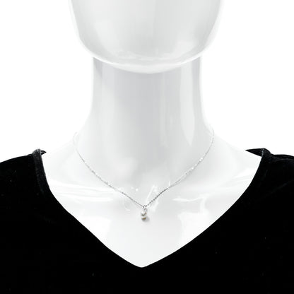Mikimoto 18K White Gold Diamond Akoya Pearl 6mm Drop Pendant Necklace 2 of 7