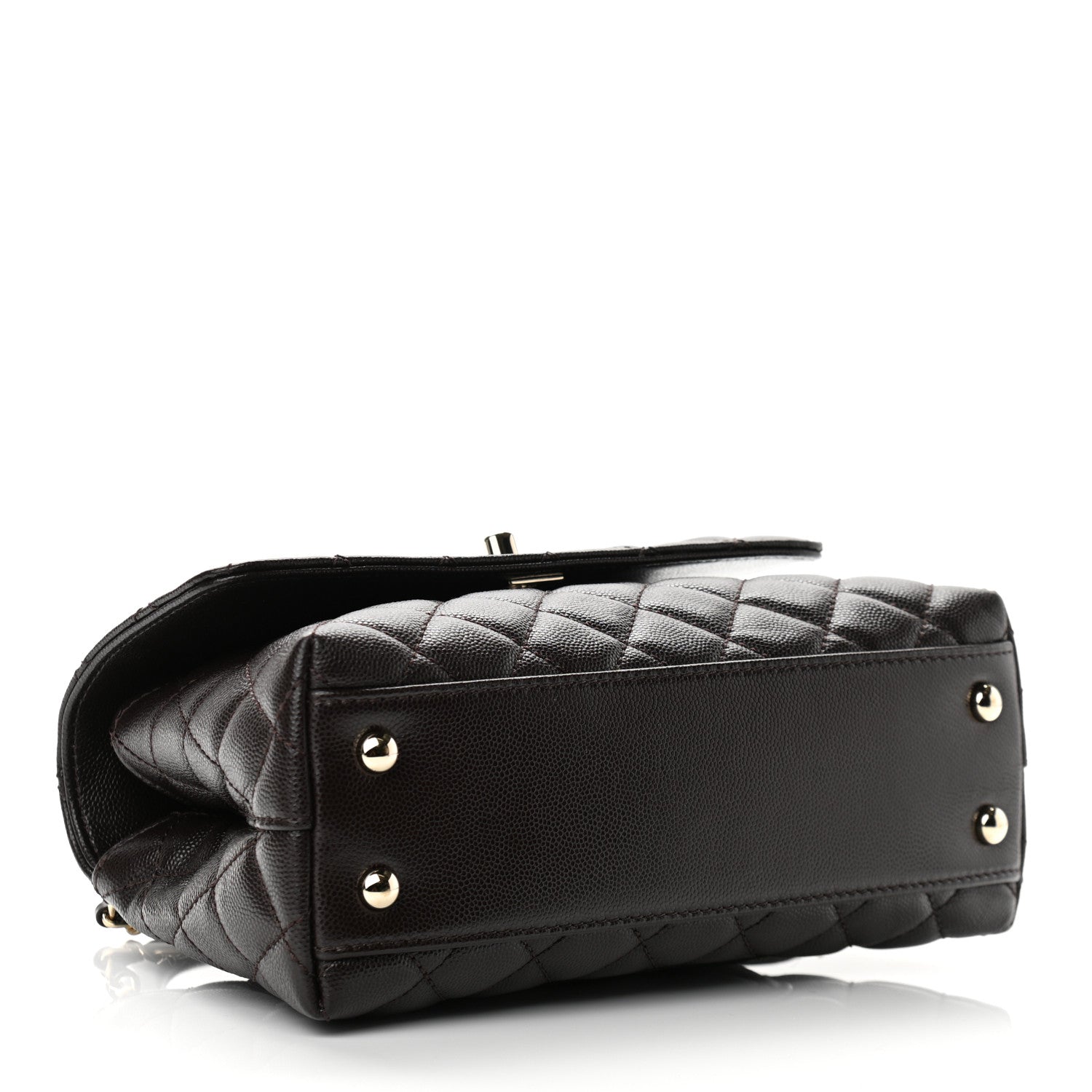 Chanel Caviar Quilted Mini Coco Handle Flap Dark Brown 4 of 10