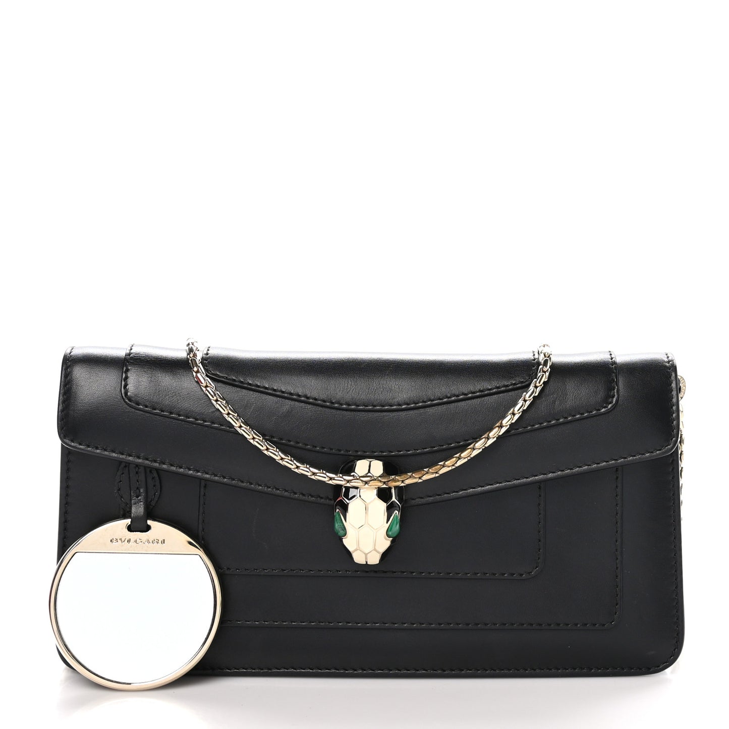 Calfskin Serpenti Forever Shoulder Bag Black