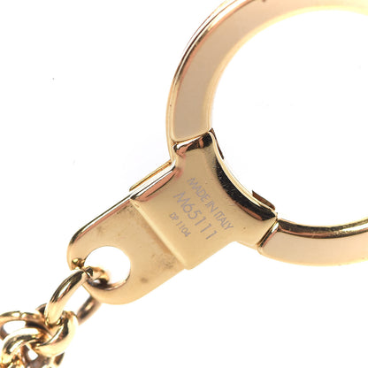 Louis Vuitton Brass Enamel Fleur De Monogram Bag Charm Chain Gold 5 of 5