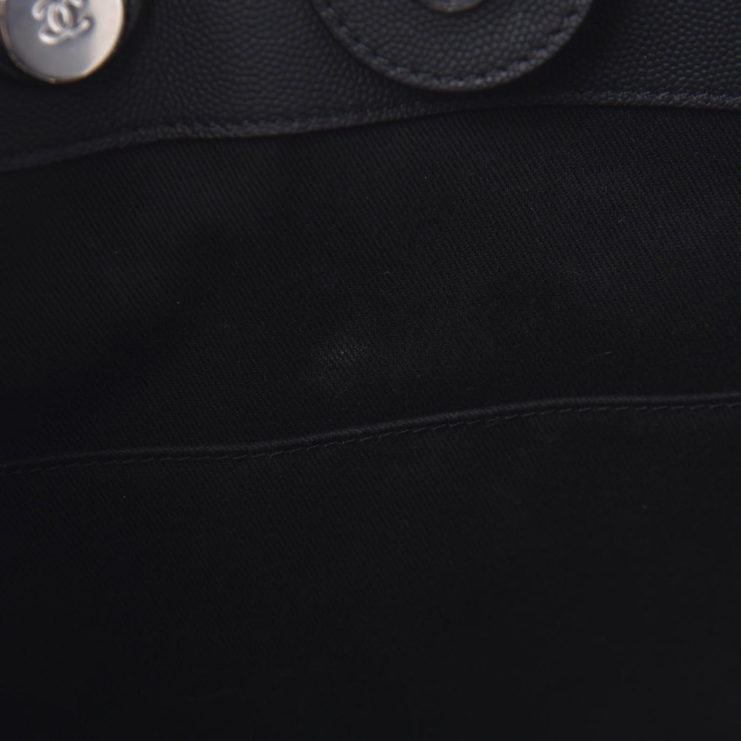 Grained Calfskin Large Coco Eyelets Shopping Tote Black