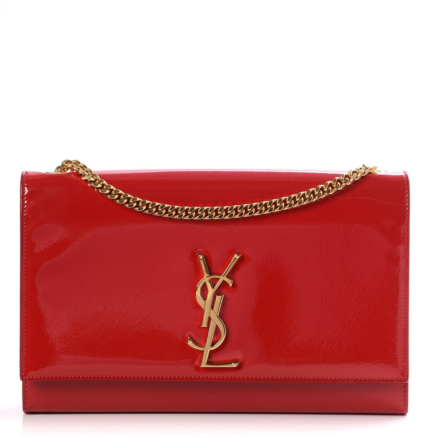 Patent Medium Monogram Kate Satchel Red