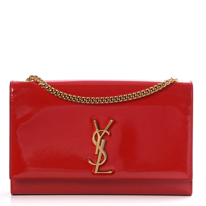 Saint Laurent Patent Medium Monogram Kate Satchel Red 1 of 6
