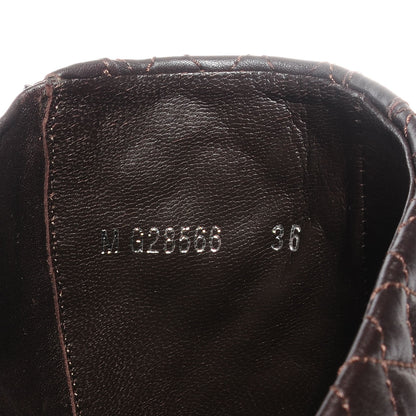 Chanel Calfskin Quilted Biker Boots 36 Marron Fonce 11 of 17