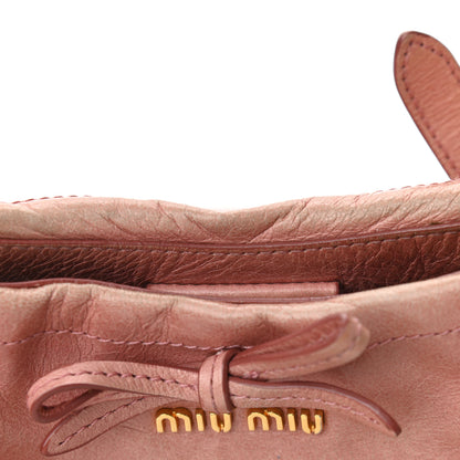Miu Miu Vitello Shine Small Bow Shopping Tote Loto 8 of 14