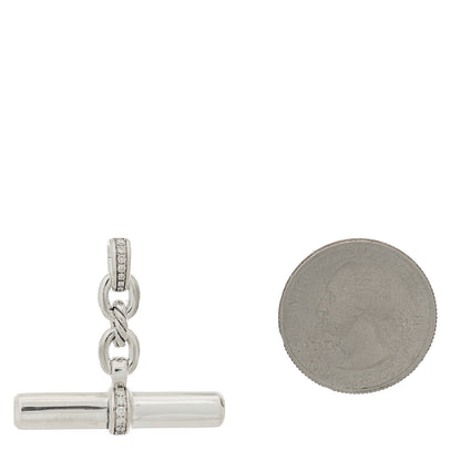 David Yurman Sterling Silver Diamond Lexington Barrel Pendant 2 of 4