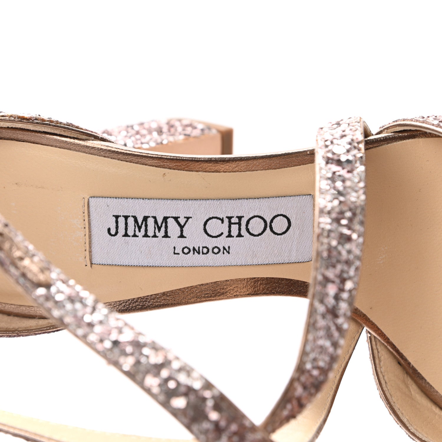 Jimmy Choo Glitter Carrie 65 Sandals 35 Natural 7 of 9