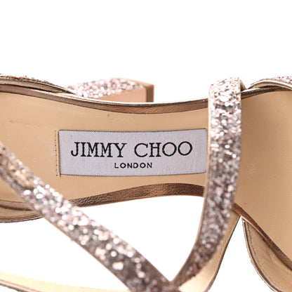 Jimmy Choo Glitter Carrie 65 Sandals 35 Natural 7 of 9