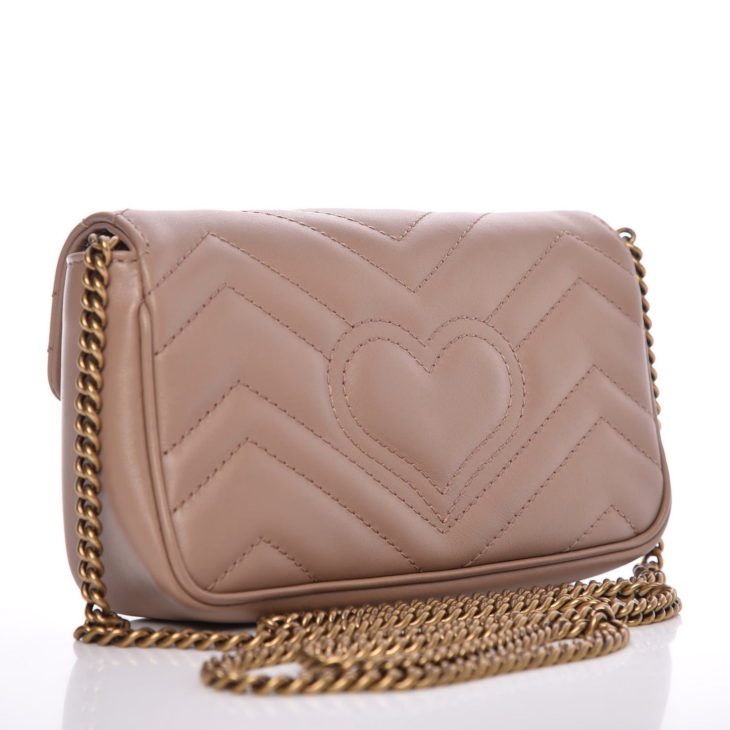 Calfskin Matelasse Super Mini GG Marmont Shoulder Bag Porcelain Rose