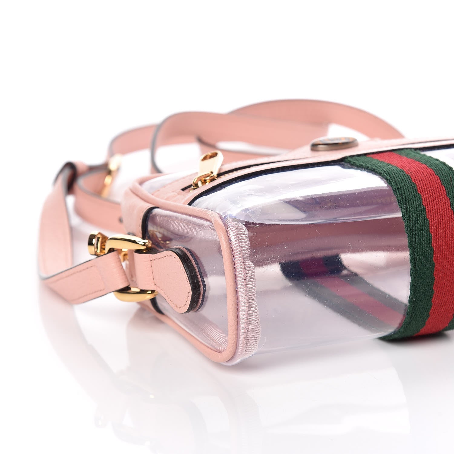 Gucci Vinyl Web Mini Ophidia Transparent Shoulder Bag Perfect Pink 8 of 12