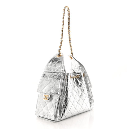 Chanel Metallic Aged Calfskin Quilted Small Chanel 25 Handbag Silvery 5 of 21