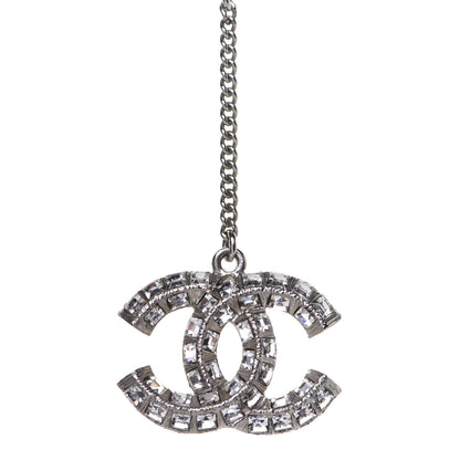 Chanel Baguette Crystal CC Drop Earrings Silver 3 of 7