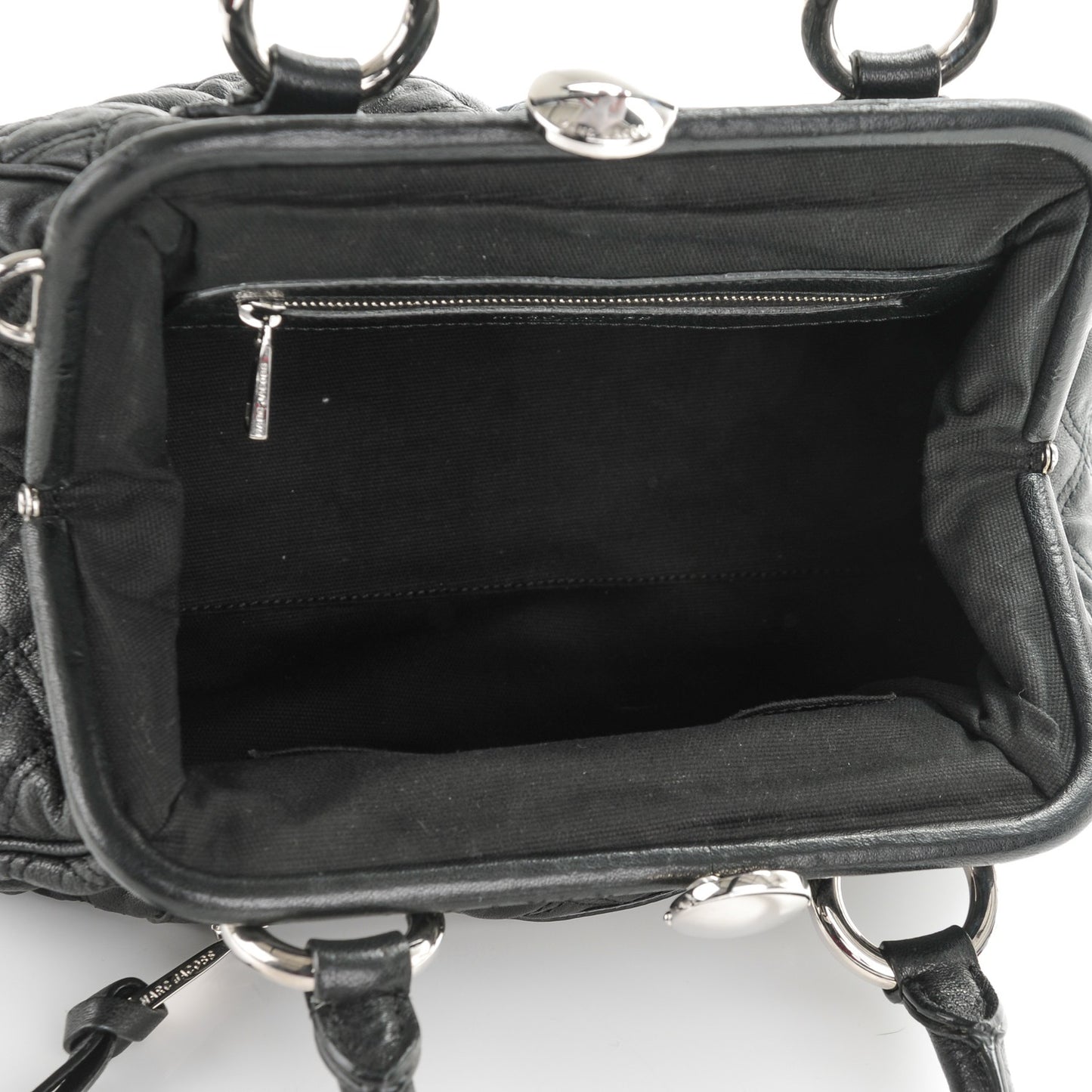 Calfskin Quilted Stam Black