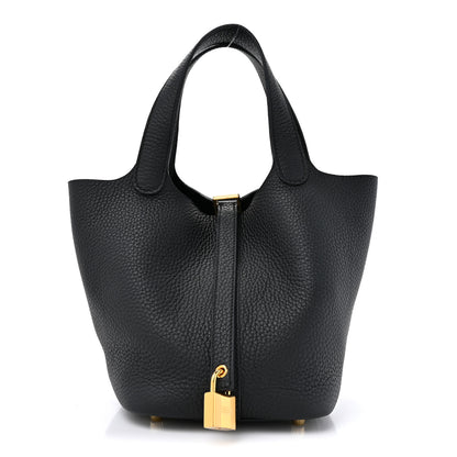 Hermes Taurillon Clemence Picotin Lock 18 PM Black 1 of 11