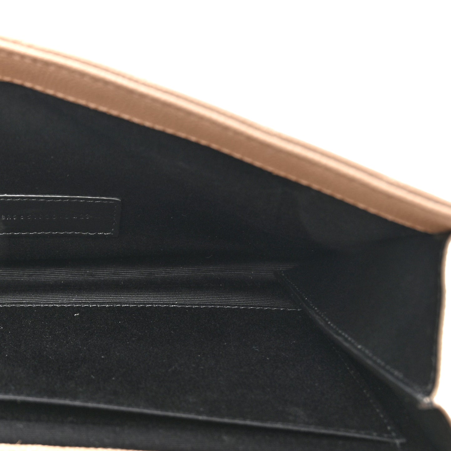 Grain De Poudre Textured Mixed Matelasse Triquilt Monogram Clutch Dark Beige