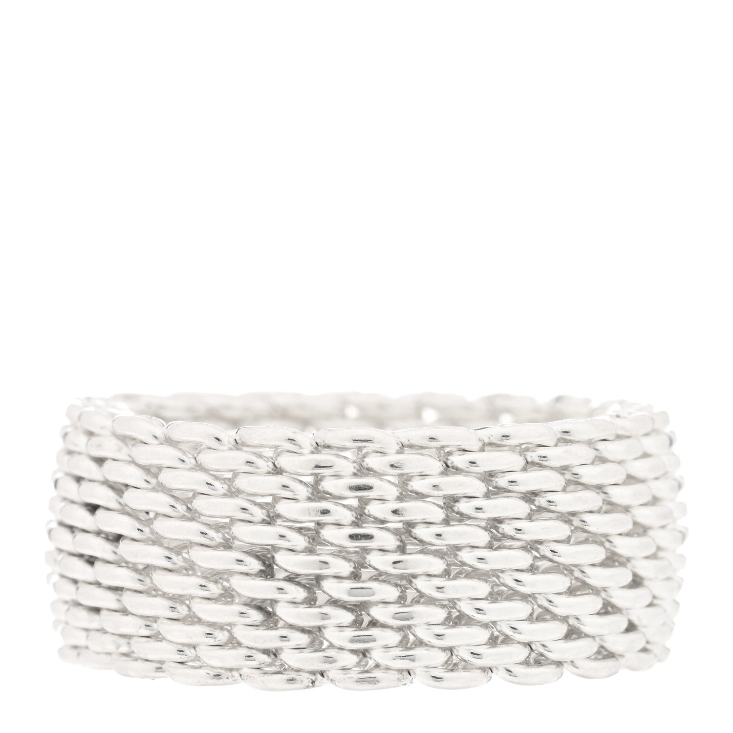 Tiffany Sterling Silver Somerset Mesh Ring 58 8.5 1 of 4