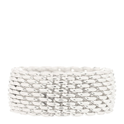 Tiffany Sterling Silver Somerset Mesh Ring 58 8.5 1 of 4
