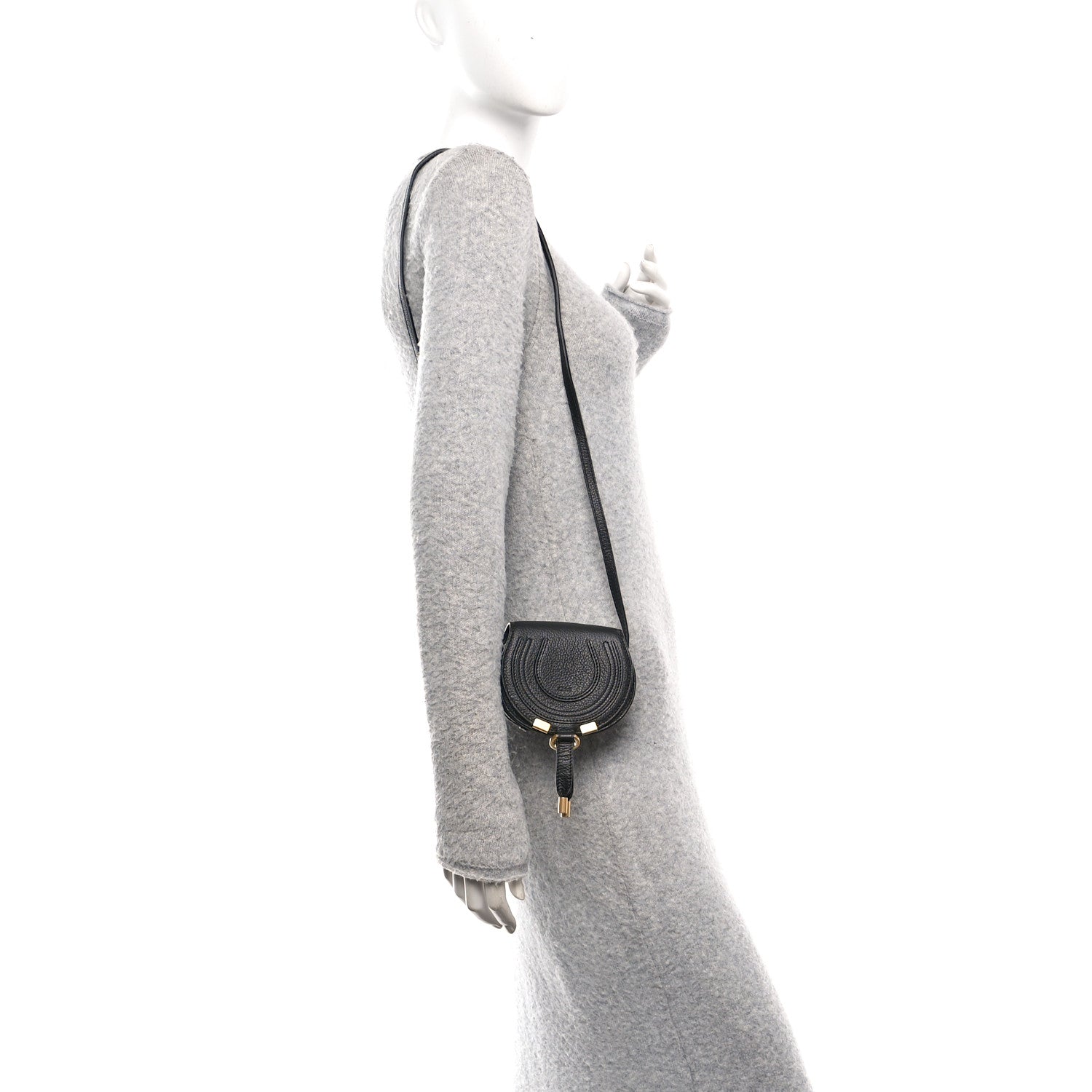 Chloe Calfskin Nano Marcie Saddle Bag Black 2 of 12