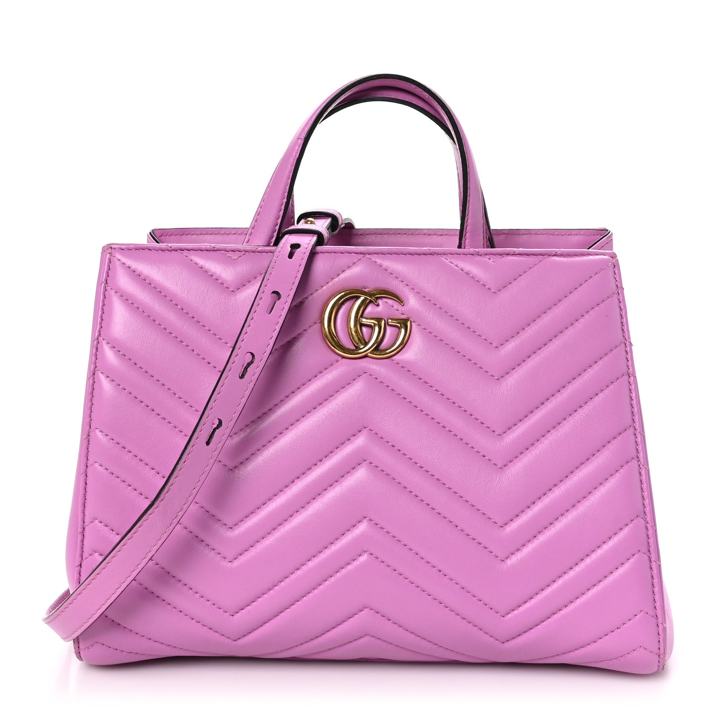 Calfskin Matelasse Small GG Marmont Tote Candy Mousse